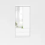 Šatní skříň Majorka Barva korpusu: Bílá, Rozměry: 105 cm, Dveře: Bílá + zrcadlo