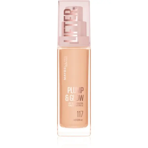 MAYBELLINE NEW YORK Lifter Plump & Glow rozjasňujúci make-up pre prirodzený vzhľad odtieň 117 30 ml