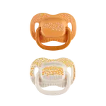 CANPOL BABIES Set symetrických silikonových dudlíků Mountains 0-6m, žlutý 2 ks