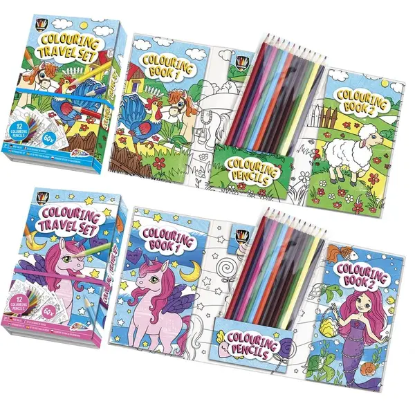 Maľovanky s 12 pastelkami