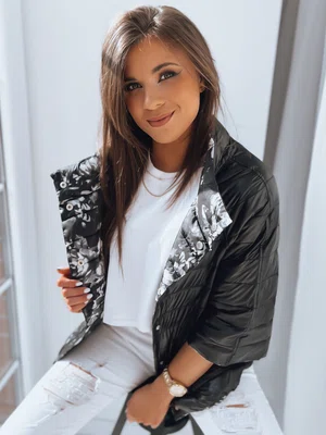 Dámská prošívaná bunda PINK FLOWER Barva černá DSTREET