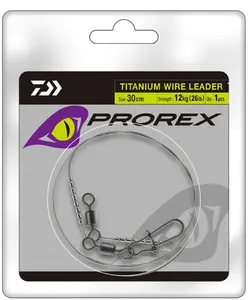 Daiwa lanko prorex s karabinkou a obratlíkem titanium 30 cm-18 kg