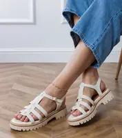 Gemre White gladiator sandals with buckle Dunara