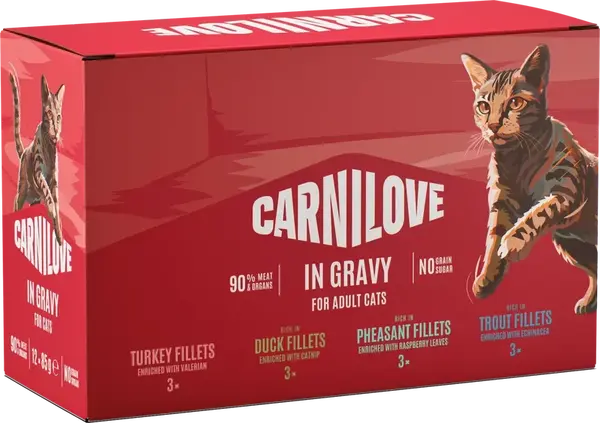 Kapsičky CARNILOVE pro dospělé kočky ve šťávě multipack 12×85 g