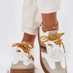 Boto Dámské Tenisky Na Platformě S Dvojitým Šněrováním Leopardí Bílé Niteria