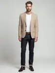 Ombre Elegant men's SLIM FIT jacket with rayon - beige