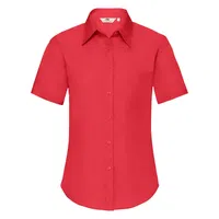 FRUIT OF THE LOOM F18•LADIES SHORT SLEEVE POPLIN SHIRT
