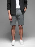 Ombre Men's SLIM FIT short shorts in structured melange knit - black