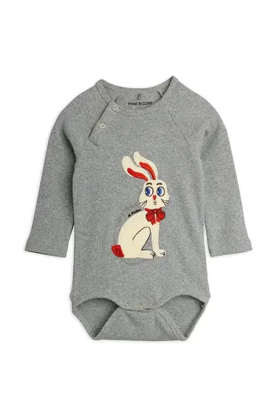 Mini Rodini  body dětské bavlněné s elastanem Rabbits