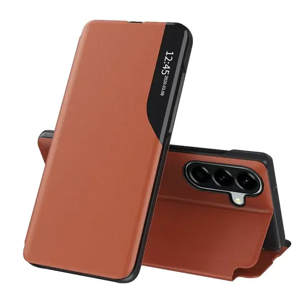 Eco Leather View Case, Samsung Galaxy A37 5G, oranžové