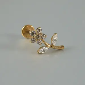 G23 Titanium Alloy Pave Clear Cubic Zirconia Labrets