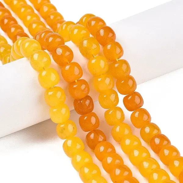 Dyed Natural White Jade Beads Strands