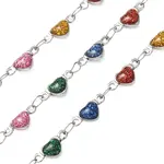 304 Stainless Steel Enamel Heart Link Chains