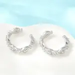 Brass Micro Pave Cubic Zirconia Cuff Earrings