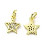 Brass Micro Pave Cubic Zirconia Charms