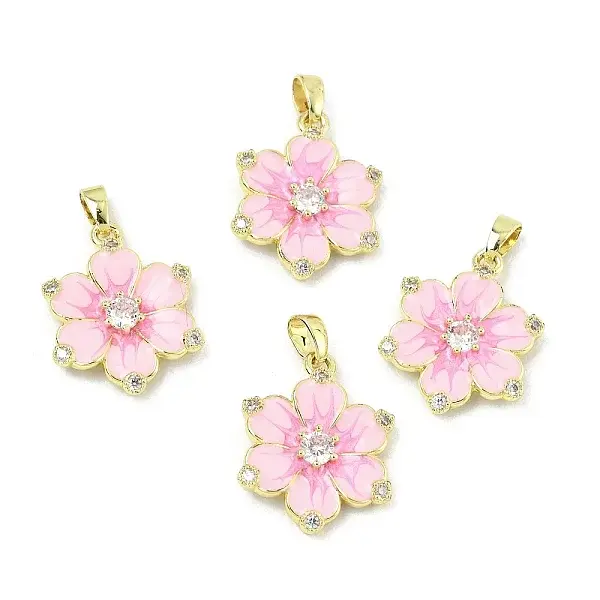 Brass Micro Pave Clear Cubic Zirconia Pendants