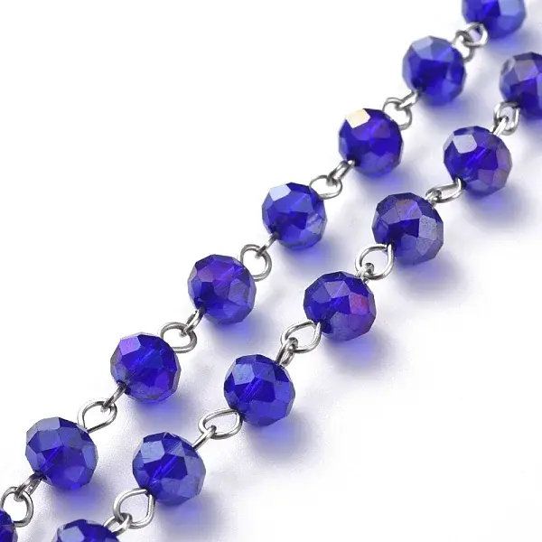 Handmade Electroplate Glass Beaded Chains