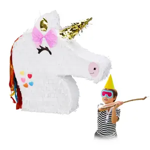 Relaxdays PINATA Bílá Vícebarevná Jednorožec Papír 41,5 cm