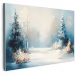 MuchoWow OBRAZ NA PLÁTNĚ Les – Zima – Příroda – Abstrakt – Sníh 60x40 cm