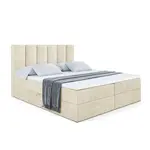 ALTDECOR AMERICKÁ postel s matrací H3 a lamelovým roštem – BOXI1 – 160 × 200 cm, béžová