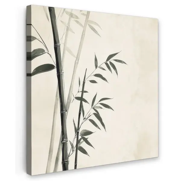 MuchoWow OBRAZ NA PLÁTNĚ Japandi - Bambus - béžová 50x50 cm