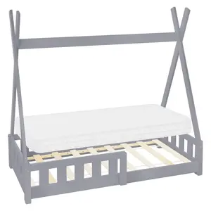 ML-DESIGN DĚTSKÁ POSTÝLKA Tipi s matrací 70x140 cm světle šedá