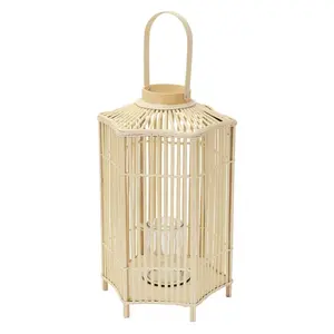 ECD-Germany BAMBUSOVÁ LAMPION H: 75 cm Barva dřeva Boho styl