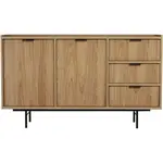 Beautysofa KOMODA Evron se 3 zásuvkami a 2 dvířky, dub Hikora