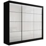 ALTDECOR ŠATNÍ SKŘÍŇ PEKA III s LED – 250 cm – černá | bílá