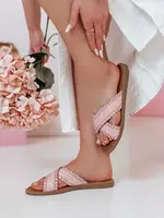 Dámské slámové pantofle SOLINIA růžové