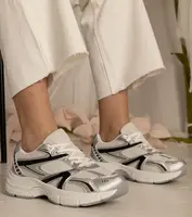 Gemre Silver women's sports sneakers with glitter Bakari