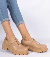 Gemre Brown platform derby shoes made of eco-leather Belever