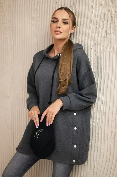 Zateplená mikina s grpahitovými druky