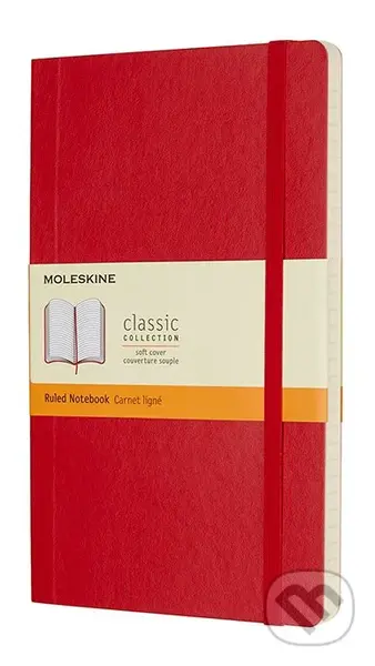 Moleskine - červený zápisník (stredný, linajkovaný)
