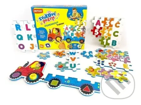 Zvukové puzzle - Písmenkový traktor - puzzle z kategorie Maxi dílky