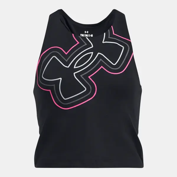 Čierne športové tielko Under Armour Motion Branded Crop Tank