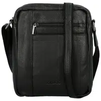 Pánska kožená crossbody taška čierna - Bellugio Donis