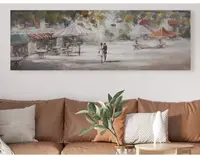 Ručne maľovaný obraz Romantika 150x50 cm, výrazná štruktúra%