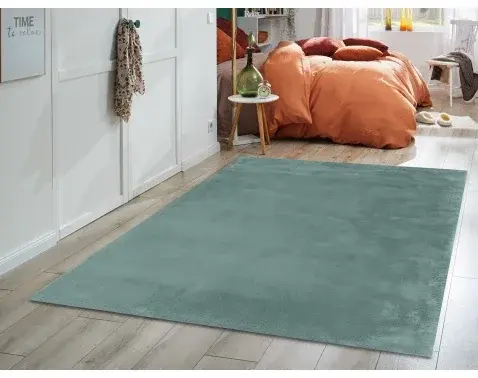 Koberec Laza 60x110 cm, zelený, imitácia králičej kožušiny%