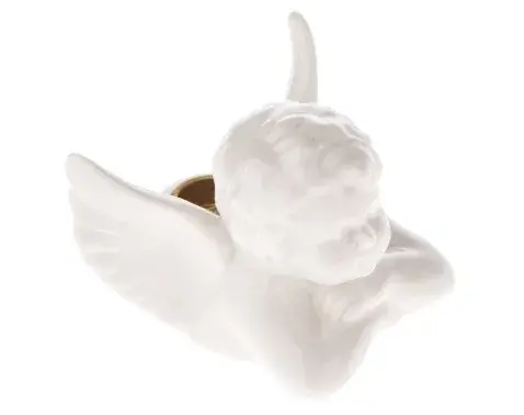 Svietnik Anjel, biely porcelán%