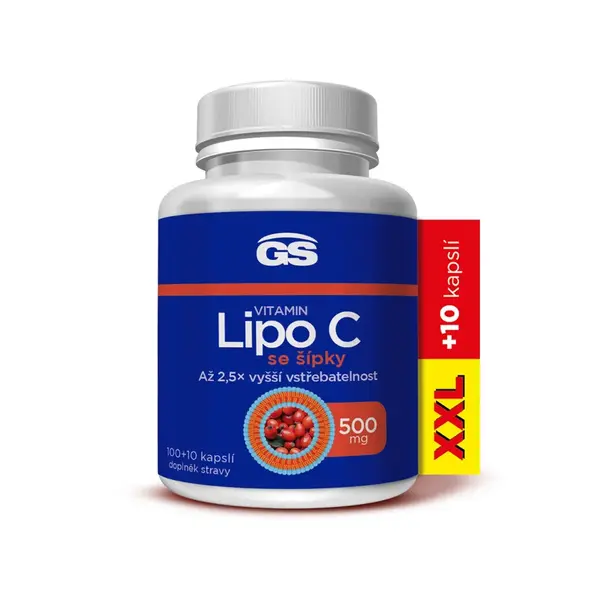 GS Vitamin Lipo C se šípky 500 mg XXL 100+10 kapslí