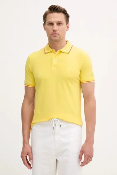 Polo tričko United Colors of Benetton pánské, žlutá barva, 3F9HU302E