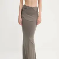 Sukně Rick Owens Lilies zelená barva, maxi, pouzdrová, LI01E4312RV