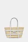 Plážový koš Tory Burch Ella Straw béžová barva, 169396-101