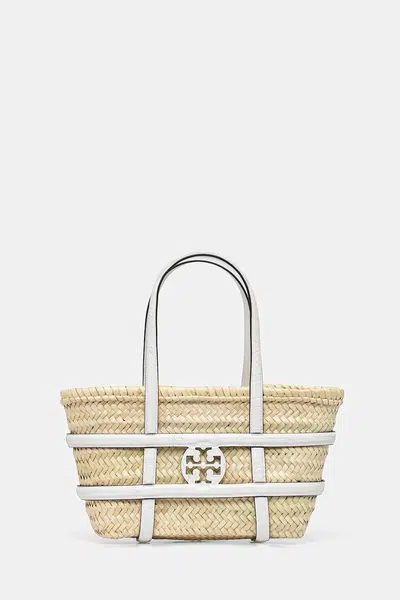 Plážový koš Tory Burch Ella Straw béžová barva, 169396-101