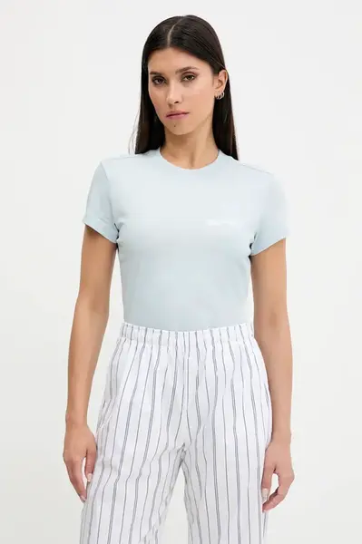 Bavlněné tričko Karl Lagerfeld Jeans dámské, bílá barva, A1W17004