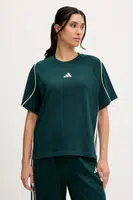 Bavlněné tričko adidas Stadium dámské, zelená barva, JW0449