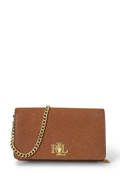 Kožená kabelka Lauren Ralph Lauren hnědá barva, 432966784