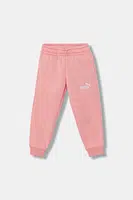 Dětské tepláky Puma ESS No. 1 Logo Sweatpants FL PS růžová barva, s potiskem, 684933