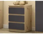 Skříňka/vysoký noční stolek Carlos 40 cm, dub artisan/grafit, 3 zásuvky